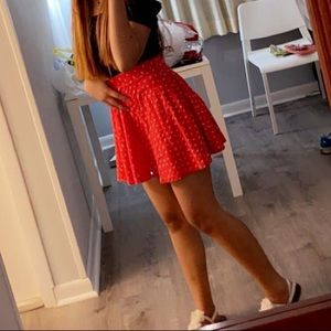 red polkadot skirt really comfortable